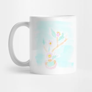 ikebana, plant, flower, floral, spring, nature, still life, holiday, decor, spring, watercolor, light Mug